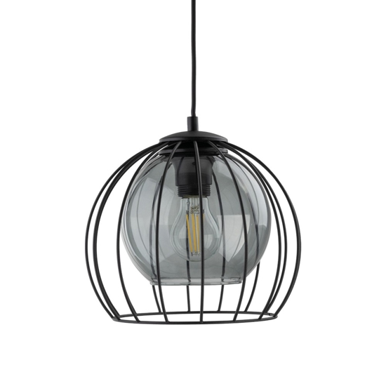 Lampadario per cucina a sfera nero 26 cm diffusore a gabbia